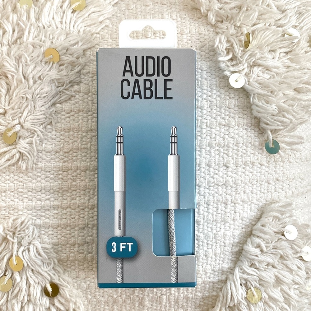 FREE ❤️ 3ft Braided Audio Cable Double Aux Heavy Duty Phone Car 3.5mm Jack